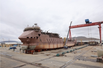 Construction of the third RoPax vessel ordered by ASCO nears completion