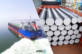 ASCO vessels transporting pipes for the TAPI project